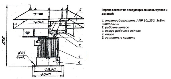 Сирена с 40 технические характеристики порядок установки схема